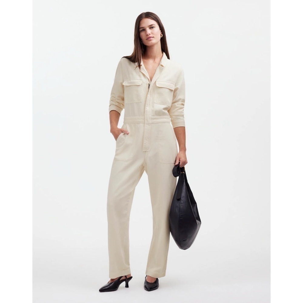 Madewell Jumpsuit Utility Coveralls Denim Cotton Blend Vintage Ivory S NWT New